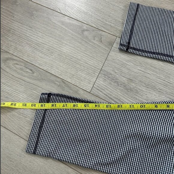 Lululemon Wunder Under Crop Leggings Gingham Luon White Blue - Picture 12 of 14